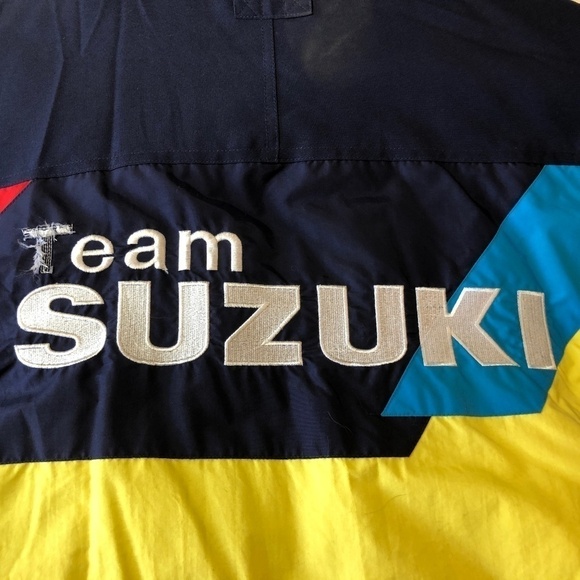 Team Suzuki Vintage Official Jacket Coat Yellow Racing Full Zip Men's XL NWT - Picture 7 of 8